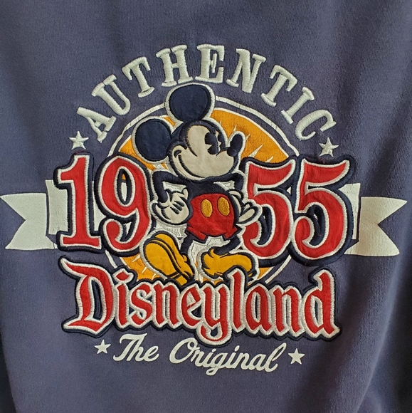 Disney Park hoodie full zipper blue embroidery sweater size M - Picture 1 of 11